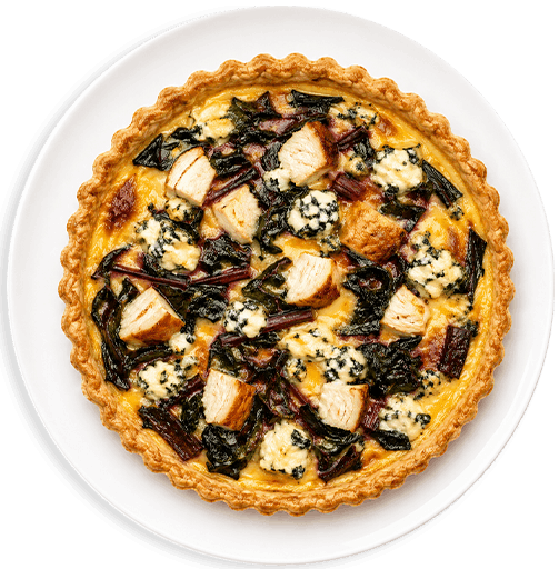 QUICHE Z BOTWINĄ, LAZUREM & DROBIEM