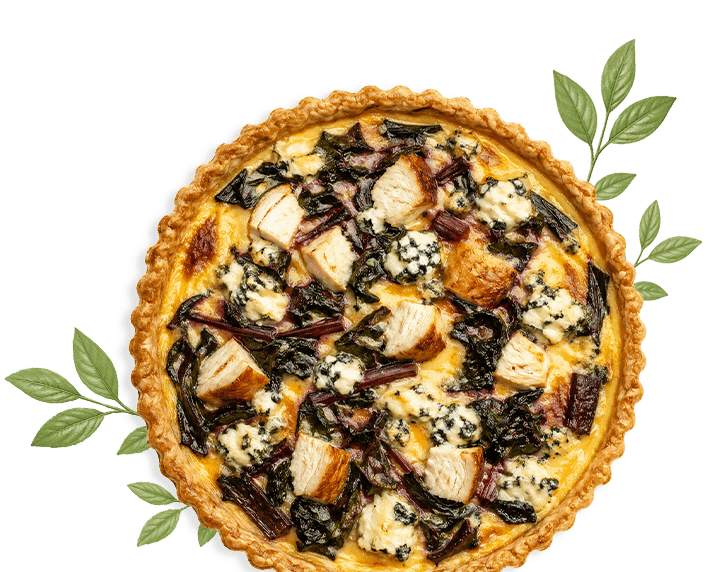 QUICHE Z BOTWINĄ, LAZUREM & DROBIEM